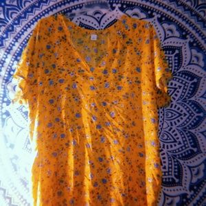 Yellow floral blouse
